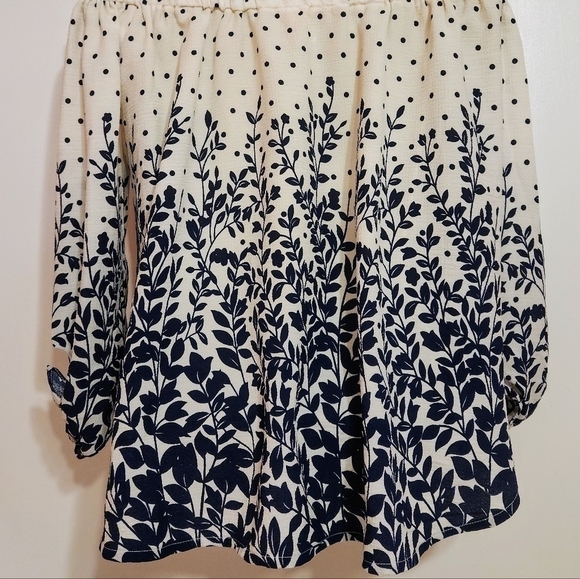 Miley And Molly Floral Dot Off The Shoulder Top Large - Picture 7 of 12
